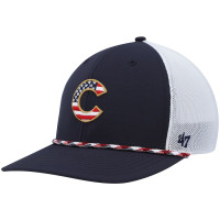 Adult Men's Chicago Cubs '47 Flag Fill Trucker Snapback Hat - Navy/White