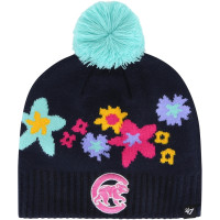Youth Girls Chicago Cubs '47 Buttercup Knit Beanie with Pom - Navy