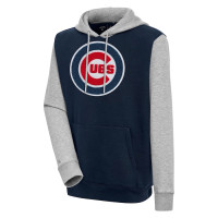 Adult Men's Chicago Cubs Antigua Victory CB Chenille Pullover baseball Hoodie - Navy