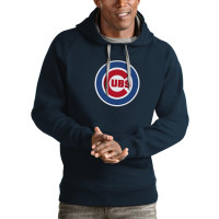 Adult Men's Chicago Cubs Antigua Victory Pullover Team Logo baseball Hoodie - Navy