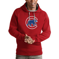Adult Men's Chicago Cubs Antigua Victory Pullover Team Logo baseball Hoodie - Red
