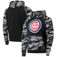 Adult Men's Chicago Cubs FOCO Camo Raglan Pullover baseball Hoodie - Black Adult Men's Chicago Cubs FOCO Camo Raglan Pullover baseball Hoodie - Black
