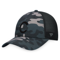 Adult Men's Chicago Cubs Camo Trucker Adjustable Hat - Black