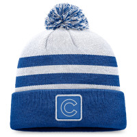 Adult Men's Chicago Cubs Cuffed Knit Hat with Pom - Gray