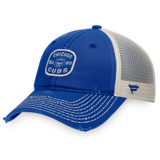 Adult Men's Chicago Cubs Fanatics Branded Distressed Patch Trucker Adjustable Hat - Royal