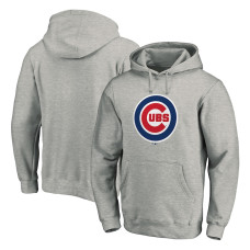 Adult Men's Chicago Cubs Official Logo Fitted Pullover baseball Hoodie - Heather Gray Adult Men's Chicago Cubs Official Logo Fitted Pullover baseball Hoodie - Heather Gray