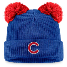 Women's Chicago Cubs Fanatics Branded Double Pom Cuffed Knit Hat - Royal/Red