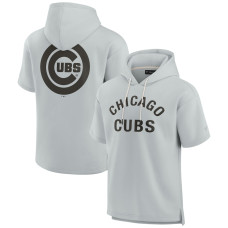 Adult Men's Chicago Cubs Signature Super Soft Fleece Short Sleeve baseball Hoodie - Gray