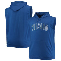 Adult Men's Chicago Cubs Jersey Muscle Sleeveless Pullover baseball Hoodie - Royal