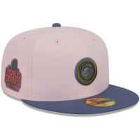 Adult Men's Chicago Cubs New Era Olive Undervisor 59FIFTY Fitted Hat - Pink/Blue