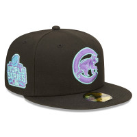 Adult Men's Chicago Cubs New Era 2016 World Series Black Light 59FIFTY Fitted Hat - Black