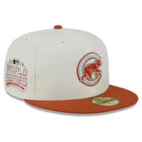 Adult Men's Chicago Cubs New Era 59FIFTY Fitted Hat - Cream/Orange