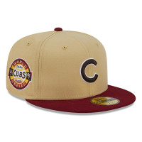 Adult Men's Chicago Cubs New Era 59FIFTY Fitted Hat - Vegas Gold/Cardinal