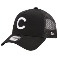 Adult Men's Chicago Cubs New Era A-Frame 9FORTY Trucker Adjustable Hat - Black