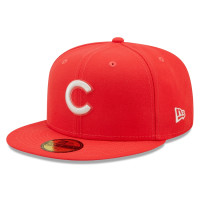 Adult Men's Chicago Cubs New Era Lava Highlighter Logo 59FIFTY Fitted Hat - Red