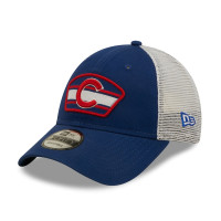 Adult Men's Chicago Cubs New Era Logo Patch 9FORTY Trucker Snapback Hat - Royal/White Adult Men's Chicago Cubs New Era Logo Patch 9FORTY Trucker Snapback Hat - Royal/White