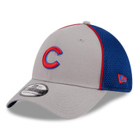 Adult Men's Chicago Cubs New Era Pipe 39THIRTY Flex Hat - Gray