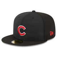 Adult Men's Chicago Cubs New Era Quilt 59FIFTY Fitted Hat - Black