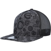 Adult Men's Chicago Cubs New Era Repeat A-Frame 9FIFTY Trucker Snapback Hat - Black