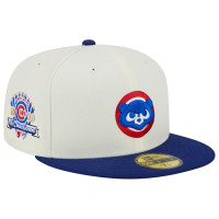 Adult Men's Chicago Cubs New Era Retro 59FIFTY Fitted Hat - Stone/Navy