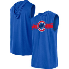 Adult Men's Chicago Cubs New Era Sleeveless Pullover baseball Hoodie - Royal
