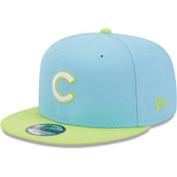 Adult Men's Chicago Cubs New Era Spring Basic Two-Tone 9FIFTY Snapback Hat - Light Blue/Neon Green