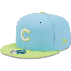 Adult Men's Chicago Cubs New Era Spring Basic Two-Tone 9FIFTY Snapback Hat - Light Blue/Neon Green