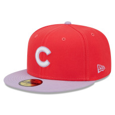 Adult Men's Chicago Cubs New Era Spring Color Two-Tone 59FIFTY Fitted Hat - Red/Lavender