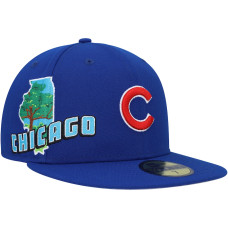 Adult Men's Chicago Cubs New Era Stateview 59FIFTY Fitted Hat - Royal 