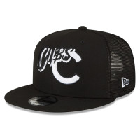 Adult Men's Chicago Cubs New Era Street Trucker 9FIFTY Snapback Hat - Black