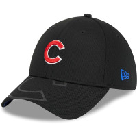 Adult Men's Chicago Cubs New Era Top Visor 39THIRTY Flex Hat - Black