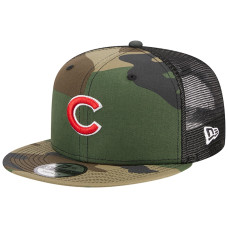 Adult Men's Chicago Cubs New Era Woodland Camo Trucker 9FIFTY Snapback Hat - Camo