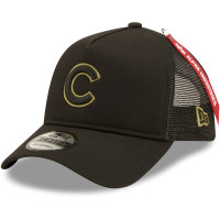 Adult Men's Chicago Cubs New Era x Alpha Industries A-Frame 9FORTY Trucker Snapback Hat - Black Adult Men's Chicago Cubs New Era x Alpha Industries A-Frame 9FORTY Trucker Snapback Hat - Black