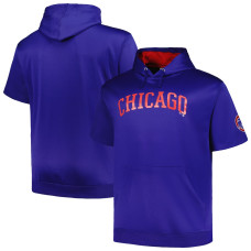 Adult Men's Chicago Cubs Profile Big & Tall Contrast Short Sleeve Pullover baseball Hoodie - Royal