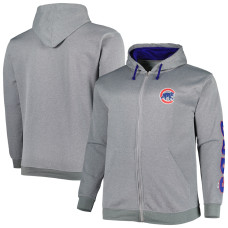 Adult Men's Chicago Cubs Profile Big & Tall Pullover baseball Hoodie - Ash