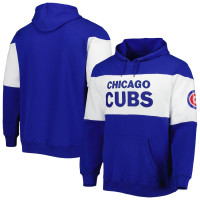 Adult Men's Chicago Cubs Stitches Stripe Pullover baseball Hoodie - Royal/White