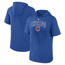 Adult Men's Men's Royal Chicago Cubs High Cheddar Short Sleeve Pullover baseball Hoodie