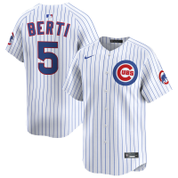 Men's Chicago Cubs #5 Jon Berti White Home Limited Player Jersey Men's Chicago Cubs #5 Jon Berti White Home Limited Player Jersey