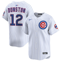 Men's Chicago Cubs #12 Shawon Dunston White Home Limited Retired Player Jersey Men's Chicago Cubs #12 Shawon Dunston White Home Limited Retired Player Jersey