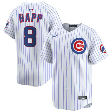 Men's Chicago Cubs #8 Ian Happ White Home Limited Player Jersey Men's Chicago Cubs #8 Ian Happ White Home Limited Player Jersey