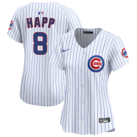 Women's Chicago Cubs #8 Ian Happ White Home Limited Player Jersey