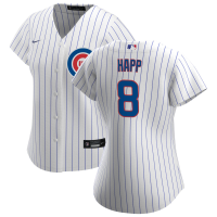 Women's Chicago Cubs #8 Ian Happ White Home Replica Player Jersey Women's Chicago Cubs #8 Ian Happ White Home Replica Player Jersey