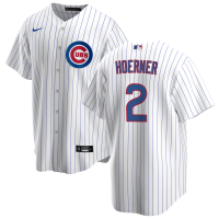 Men's Chicago Cubs #2 Nico Hoerner White Home Replica Player Jersey Men's Chicago Cubs #2 Nico Hoerner White Home Replica Player Jersey