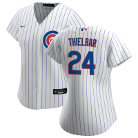 Women's Chicago Cubs #24 Caleb Thielbar White Home Replica Player Jersey