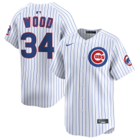 Men's Chicago Cubs #34 Kerry Wood White Home Limited Retired Player Jersey