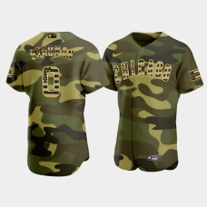 Men's Chicago Cubs #0 Marcus Stroman Camo 2022 Armed Forces Day Authentic Jersey