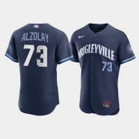 Men's Chicago Cubs Adbert Alzolay #73 Navy 2021 City Connect Authentic Jersey