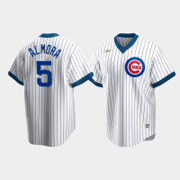 Men's Chicago Cubs #5 Albert Almora Jr Cooperstown Collection Home Nike White Jersey Men's Chicago Cubs #5 Albert Almora Jr Cooperstown Collection Home Nike White Jersey