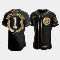 Martin Luther King Chicago Cubs Black Golden Edition Jersey