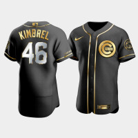 Men's Chicago Cubs Craig Kimbrel #46 Black Golden Edition Authentic Jersey
